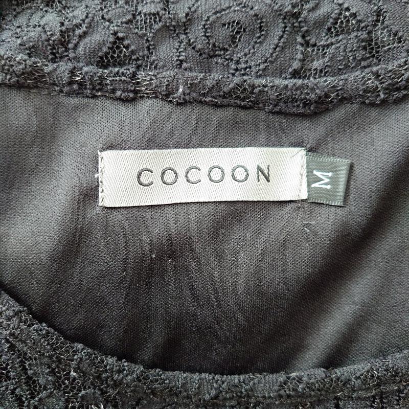 コクーン COCOON ワンピース ひざ丈スカート M 花柄 X 黒 / ブラック / レディース USED 古着 中古 10008209