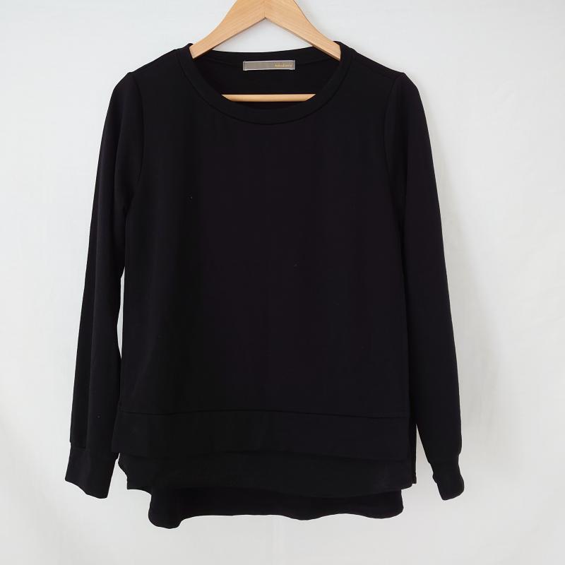 アンナケリー Anna Kerry カットソー 長袖 38 無地 黒 / ブラック / レディース USED 古着 中古 10008239