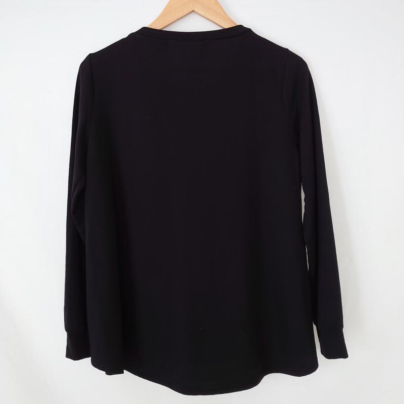 アンナケリー Anna Kerry カットソー 長袖 38 無地 黒 / ブラック / レディース USED 古着 中古 10008239