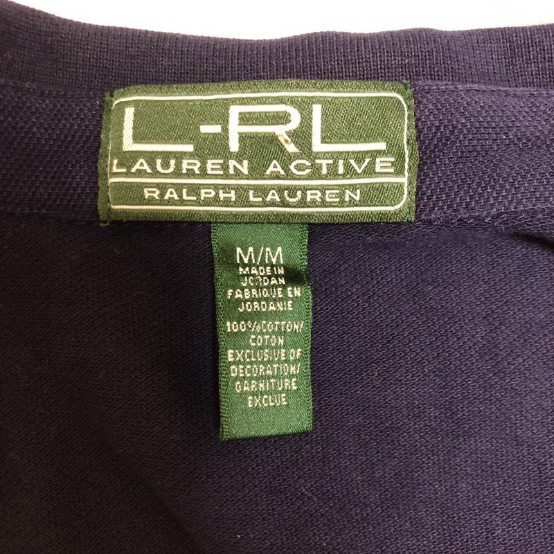 ラルフローレン RALPHLAUREN ポロシャツ 半袖 M 無地 X ロゴ、文字 紺 / ネイビー / X 白 / ホワイト / メンズ USED 古着 中古 10008265