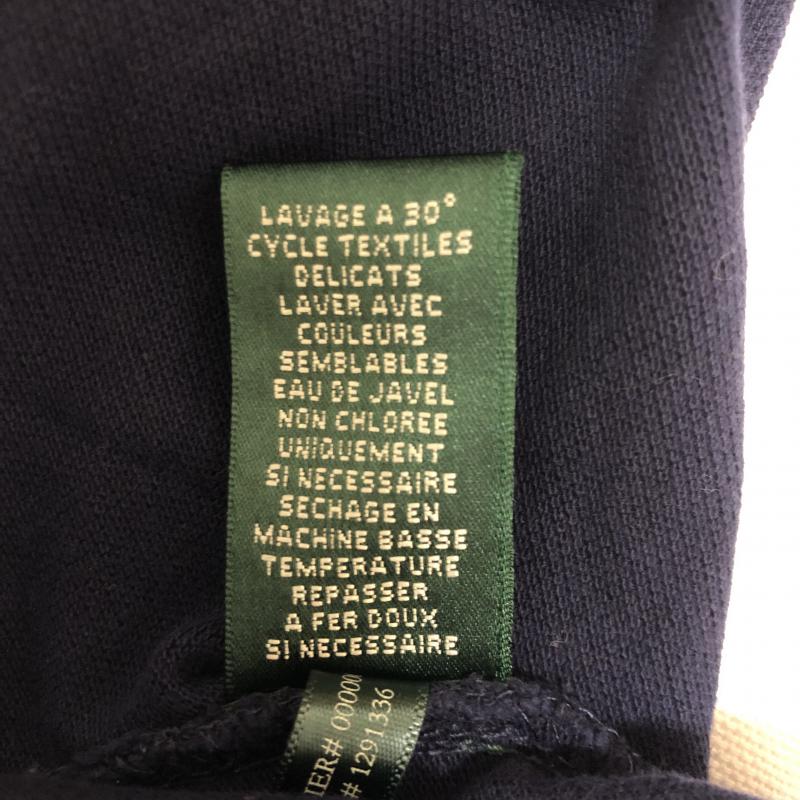 ラルフローレン RALPHLAUREN ポロシャツ 半袖 M 無地 X ロゴ、文字 紺 / ネイビー / X 白 / ホワイト / メンズ USED 古着 中古 10008265