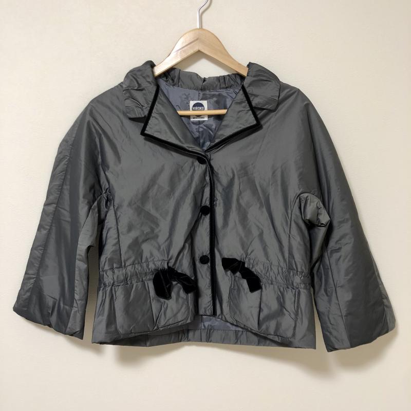 ヒロコビス HIROKOBIS ジャケット、上着 ジャンパー、ブルゾン 無地 灰 / グレー / X 黒 / ブラック / レディース USED 古着 中古 10008298