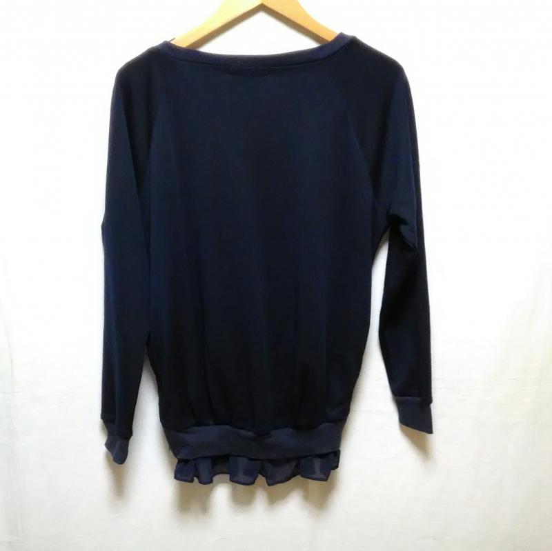 ポリーヌブロー Pauline Bleu カットソー 長袖 FREE 無地 紺 / ネイビー / レディース USED 古着 中古 10008333
