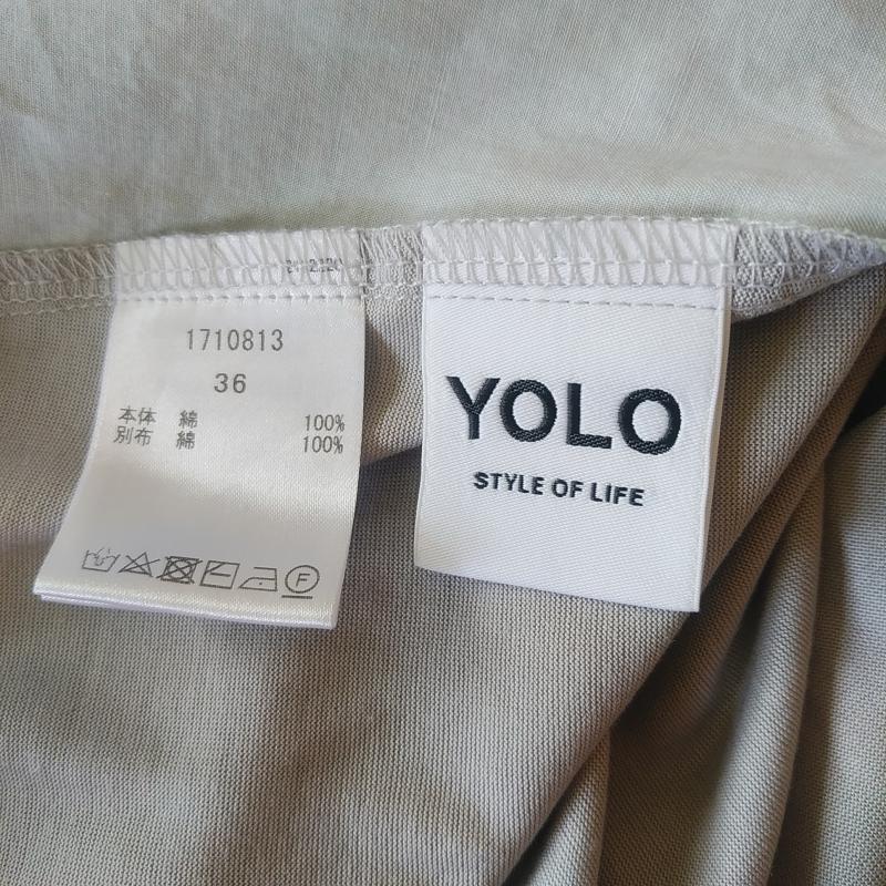 ヨーロ YOLO カットソー 半袖 36 無地 灰 / グレー / レディース USED 古着 中古 10008346