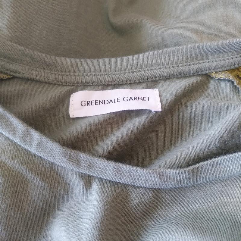 グリーンデイル ガーネット GREENDALE GARNET カットソー 半袖 M 無地 X 花柄 緑 / グリーン / レディース USED 古着 中古 10008347