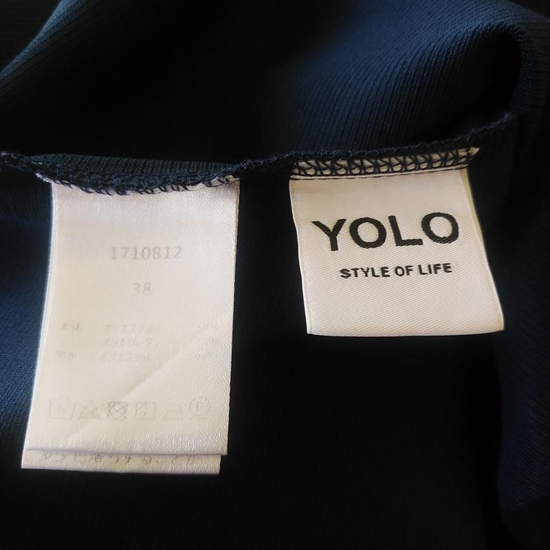 ヨーロ YOLO カットソー 半袖 38 無地 紺 / ネイビー / レディース USED 古着 中古 10008350