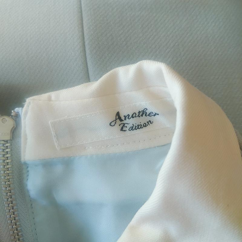 アナザーエディション Another Edition ワンピース ひざ丈スカート 無地 青 / ブルー / X 白 / ホワイト / レディース USED 古着 中古 10008384