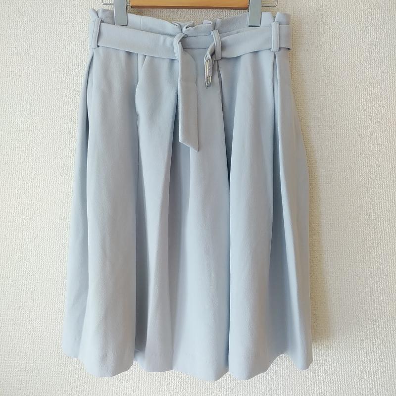 エンネア Ennea スカート ひざ丈スカート 40 無地 灰 / グレー / X 銀 / シルバー / レディース USED 古着 中古 10008389