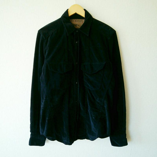 ニールバレット NEIL BARRETT シャツ、ブラウス 長袖 M 無地 紺 / ネイビー /  メンズ USED 古着 中古 10008487