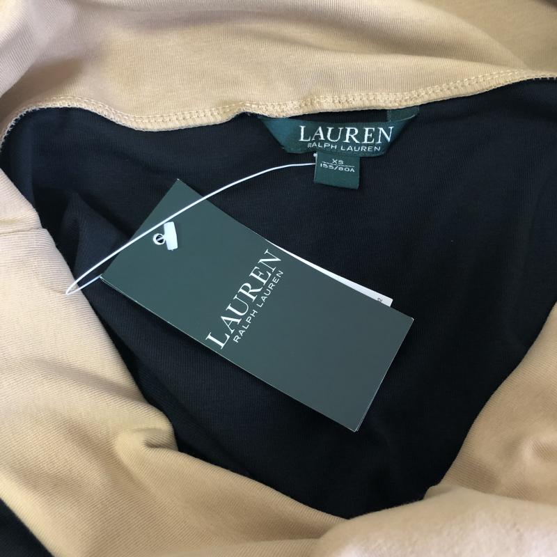 ローレンラルフローレン LAUREN RALPH LAUREN カットソー 七分袖 XS 無地 黒 / ブラック / X ベージュ / ベージュ / レディース USED 古着 中古 10008503