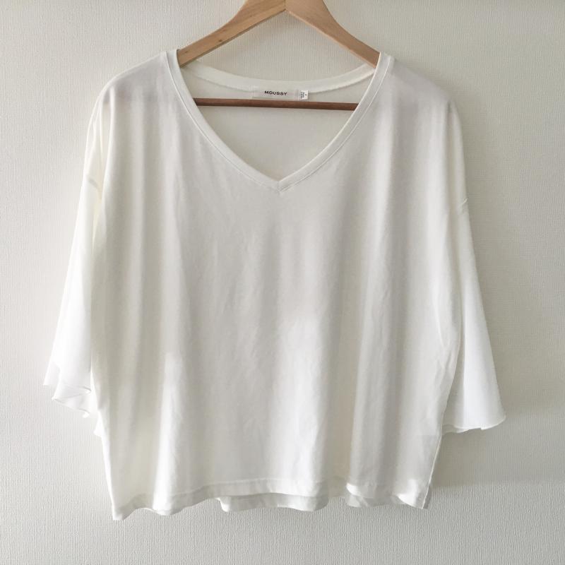 マウジー MOUSSY カットソー 七分袖 FREE 無地 白 / ホワイト / レディース USED 古着 中古 10008585