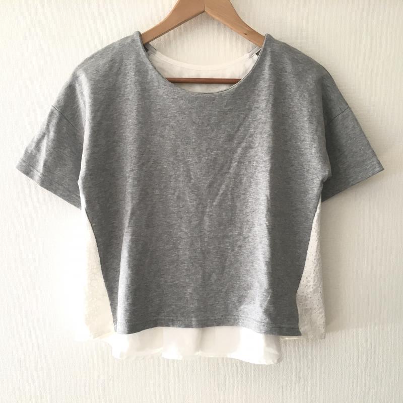 ブロードゥリー&コー Broderie & Co カットソー 半袖 FREE 無地 灰 / グレー / X 白 / ホワイト / レディース USED 古着 中古 10008592
