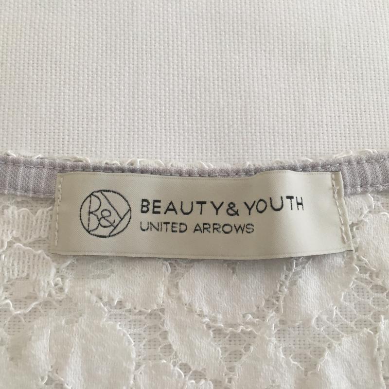ビューティアンドユースユナイテッドアローズ BEAUTY&YOUTH UNITED ARROWS カットソー 半袖 ストライプ X 花柄 灰 / グレー / X 白 / ホワイト / レディース USED 古着 中古 10008596