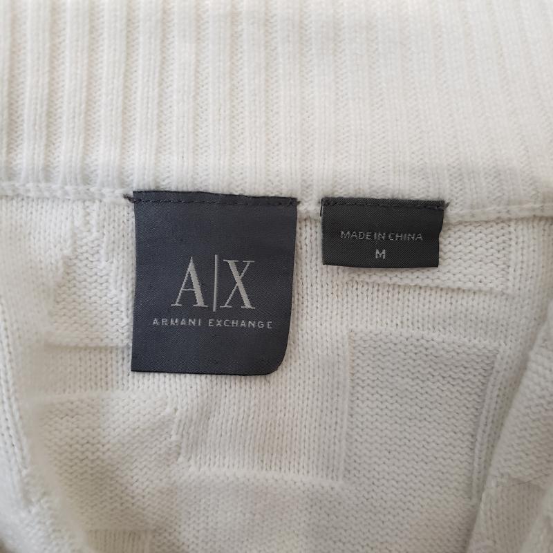 アルマーニエクスチェンジ ARMANI EXCHANGE カーディガン 長袖 M 無地 白 / ホワイト / メンズ USED 古着 中古 10008650