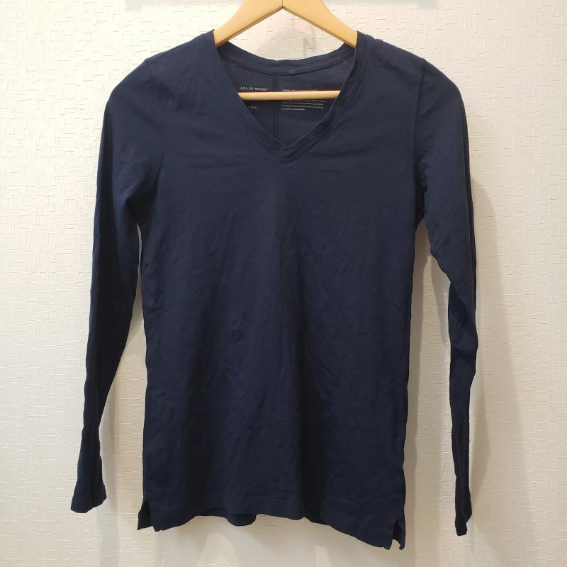 アズールバイマウジー AZUL BY MOUSSY カットソー 長袖 S 無地 紺 / ネイビー / レディース USED 古着 中古 10008686