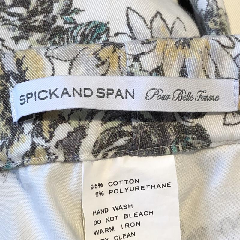 スピック&スパン Spick & Span パンツ スラックス 36 花柄 白 / ホワイト / X 黄 / イエロー / X 緑 / グリーン / X 茶 / ブラウン / X 黒 / ブラック / レディース USED 古着 中古 10008745