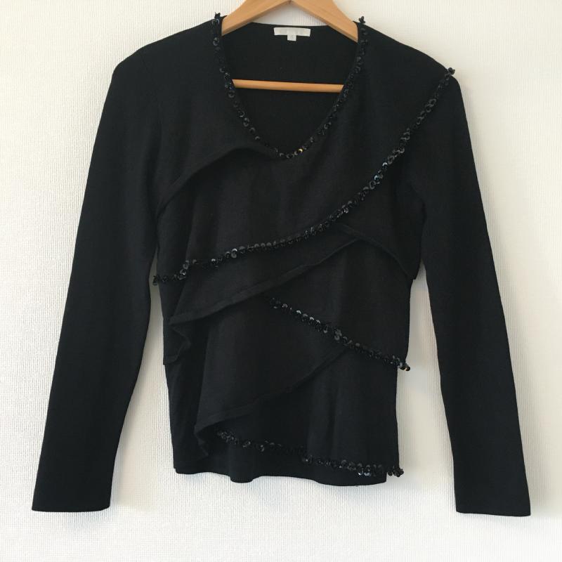トゥー ビー シック TO BE CHIC カットソー 長袖 2 無地 黒 / ブラック / レディース USED 古着 中古 10008760