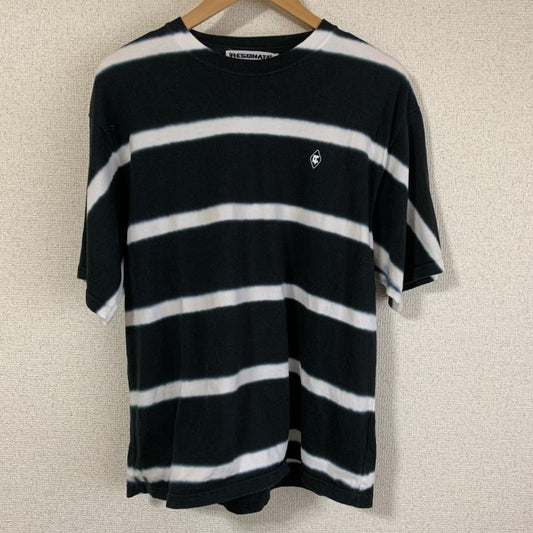 リゾネイトグッドイナフ RESONATE GOODENOUGH Tシャツ 半袖 M ボーダー柄 X ロゴ、文字 黒 / ブラック / X 白 / ホワイト /  メンズ USED 古着 中古 10009387