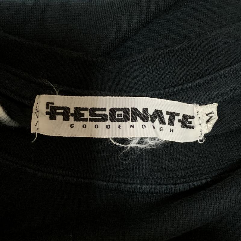 リゾネイトグッドイナフ RESONATE GOODENOUGH Tシャツ 半袖 M ボーダー柄 X ロゴ、文字 黒 / ブラック / X 白 / ホワイト /  メンズ USED 古着 中古 10009387