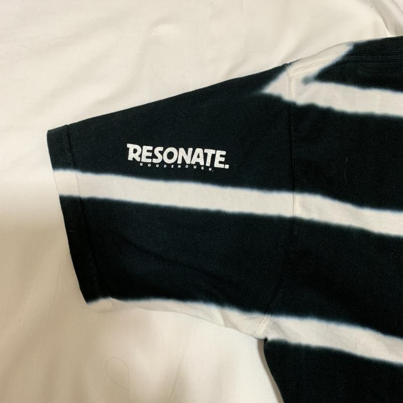 リゾネイトグッドイナフ RESONATE GOODENOUGH Tシャツ 半袖 M ボーダー柄 X ロゴ、文字 黒 / ブラック / X 白 / ホワイト /  メンズ USED 古着 中古 10009387