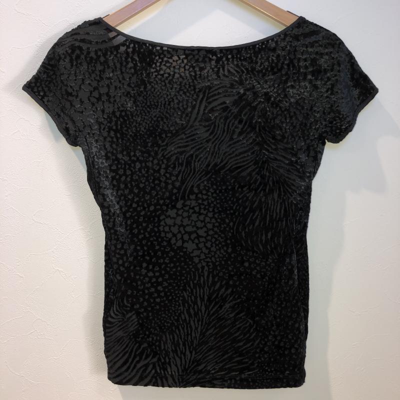 アルマーニコレッツォーニ ARMANI COLLEZIONI カットソー 半袖 ベロア 42 ゼブラ柄 黒 / ブラック / レディース USED 古着 中古 10009486