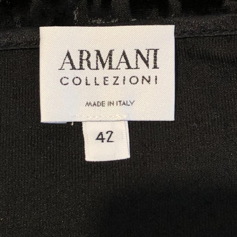アルマーニコレッツォーニ ARMANI COLLEZIONI カットソー 半袖 ベロア 42 ゼブラ柄 黒 / ブラック / レディース USED 古着 中古 10009486