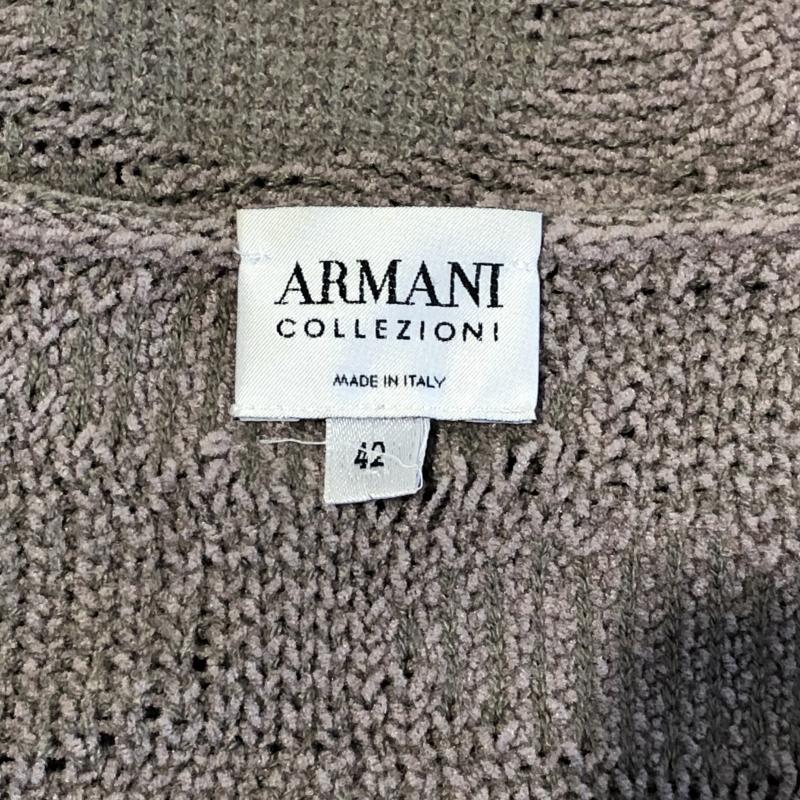 アルマーニコレッツォーニ ARMANI COLLEZIONI ニット、セーター 長袖 42 幾何柄 ベージュ / ベージュ / X 緑 / グリーン / レディース USED 古着 中古 10009492