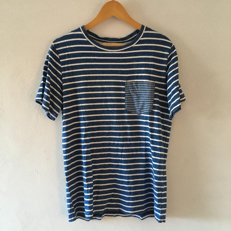 レミ レリーフ REMI RELIEF Tシャツ 半袖 M ボーダー柄 白 / ホワイト / X 青 / ブルー /  メンズ USED 古着 中古 10009497