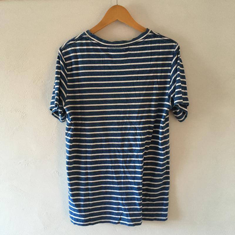 レミ レリーフ REMI RELIEF Tシャツ 半袖 M ボーダー柄 白 / ホワイト / X 青 / ブルー /  メンズ USED 古着 中古 10009497