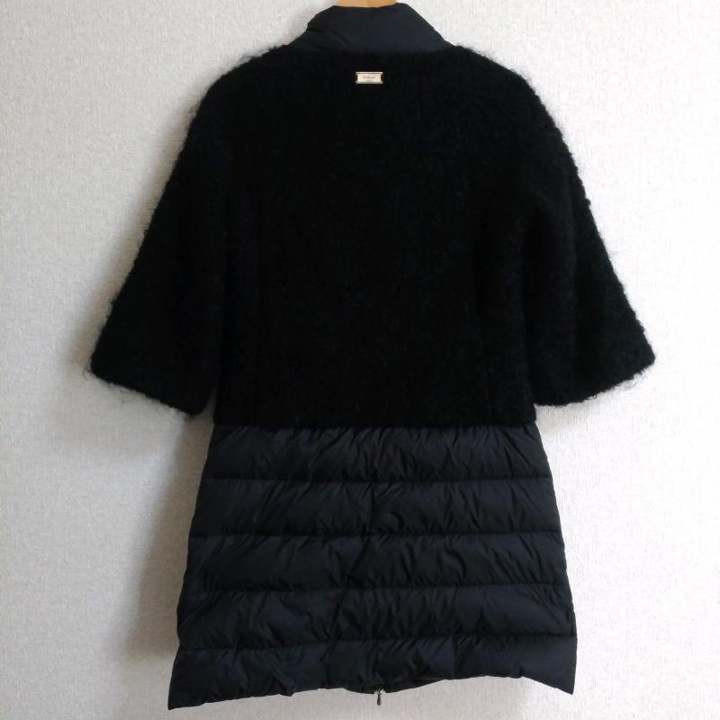 ピュウミニ #NAME? コート ダウンコート 切り替え コート 38 無地 黒 / ブラック / レディース USED 古着 中古 10009561