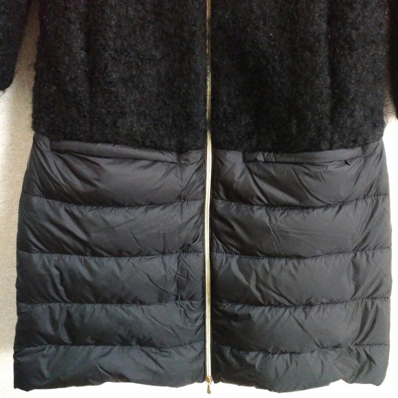 ピュウミニ #NAME? コート ダウンコート 切り替え コート 38 無地 黒 / ブラック / レディース USED 古着 中古 10009561