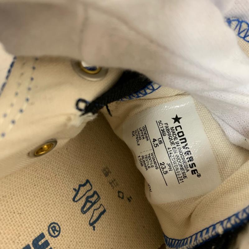 コンバース CONVERSE スニーカー スニーカー 型番:5C1369/V-RIBBONS SLIPS/Chucks SISTERS 23.5cm 無地 X ロゴ、文字 青 / ブルー / X 白 / ホワイト / レディース USED 古着 中古 10009619