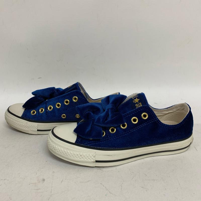 コンバース CONVERSE スニーカー スニーカー 型番:5C1369/V-RIBBONS SLIPS/Chucks SISTERS 23.5cm 無地 X ロゴ、文字 青 / ブルー / X 白 / ホワイト / レディース USED 古着 中古 10009619