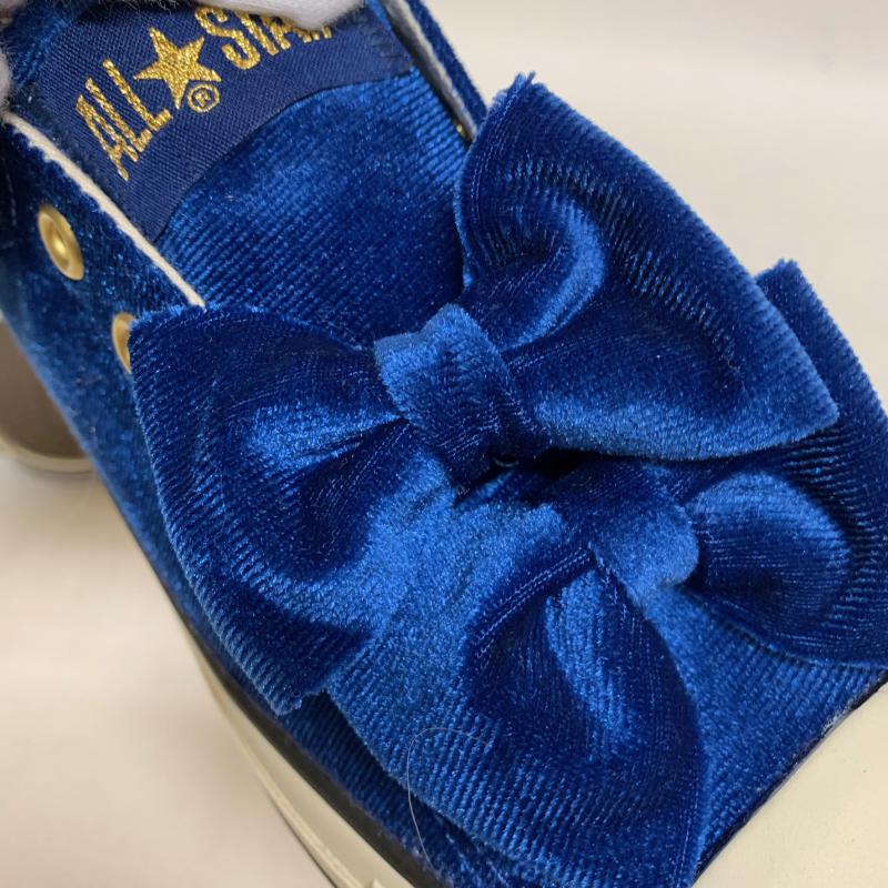 コンバース CONVERSE スニーカー スニーカー 型番:5C1369/V-RIBBONS SLIPS/Chucks SISTERS 23.5cm 無地 X ロゴ、文字 青 / ブルー / X 白 / ホワイト / レディース USED 古着 中古 10009619