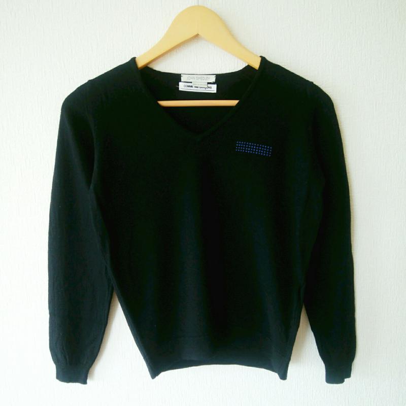 コムデギャルソン COMME des GARCONS ニット、セーター 長袖 JOHN SMEDLEY S 無地 X ワンポイント 黒 / ブラック / レディース USED 古着 中古 10009642