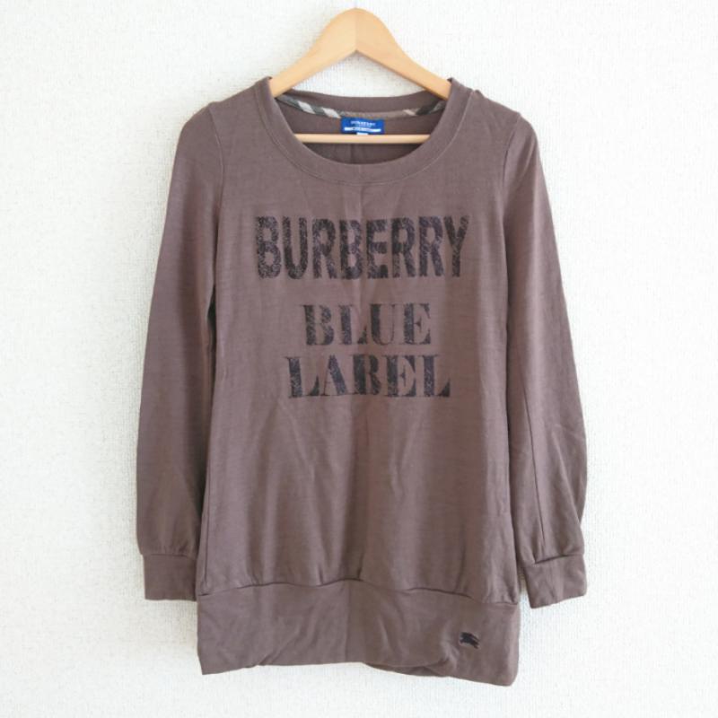 バーバリーブルーレーベル BURBERRY BLUE LABEL チュニック 長袖 38 無地 X ロゴ、文字 茶 / ブラウン / レディース USED 古着 中古 10009677