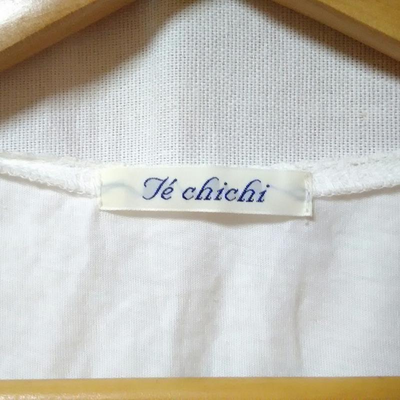 テチチ Te chichi カットソー 半袖 M 無地 X 刺繍 白 / ホワイト / レディース USED 古着 中古 10009724