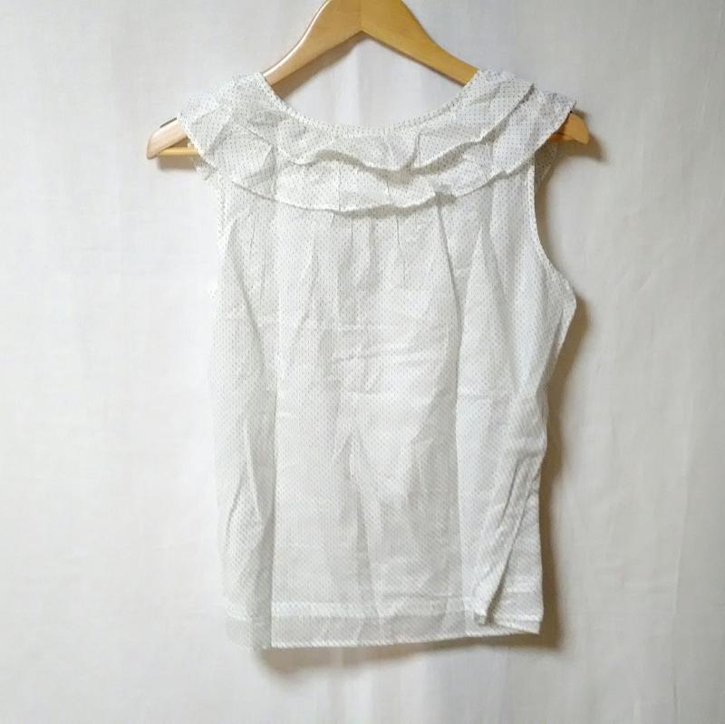 テチチ Te chichi カットソー 半袖 M ドット 白 / ホワイト / X 黒 / ブラック / レディース USED 古着 中古 10009735