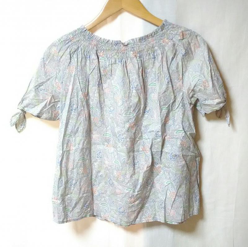テチチ Te chichi カットソー 半袖 M 総柄 灰 / グレー / X 青 / ブルー / X 桃 / ピンク / X 黄 / イエロー / レディース USED 古着 中古 10009738