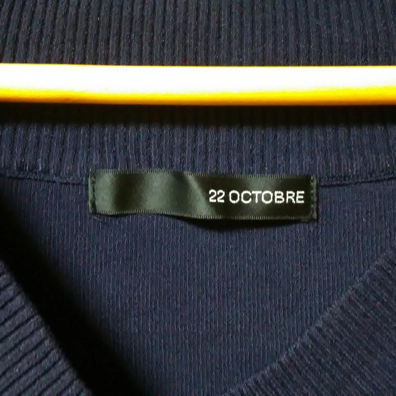 ヴァンドゥ-・オクトーブル 22 OCTOBRE カットソー 長袖 2 無地 紺 / ネイビー / レディース USED 古着 中古 10009748