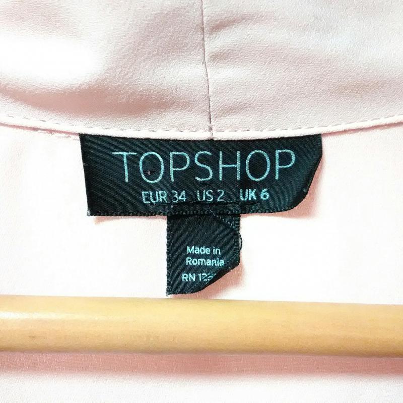 トップショップ TOPSHOP カットソー 長袖 2 無地 桃 / ピンク / レディース USED 古着 中古 10009749