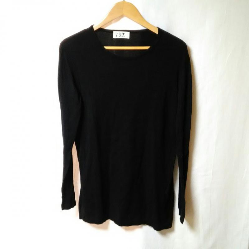 ニジュウサンク 23区 カットソー 長袖 38 無地 黒 / ブラック / レディース USED 古着 中古 10009751