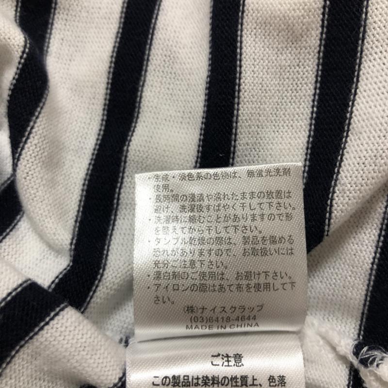 ワンアフター アナザー ナイスクラップ one after another NICE CLAUP カットソー 長袖 ボーダー柄 X 刺繍 黒 / ブラック / X 白 / ホワイト / レディース USED 古着 中古 10009779