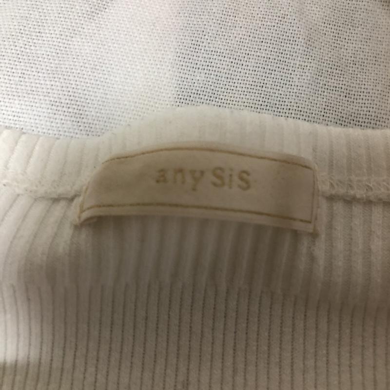 エニィスィス any SiS カットソー 長袖 2 無地 白 / ホワイト / X 金 / ゴールド / レディース USED 古着 中古 10009805