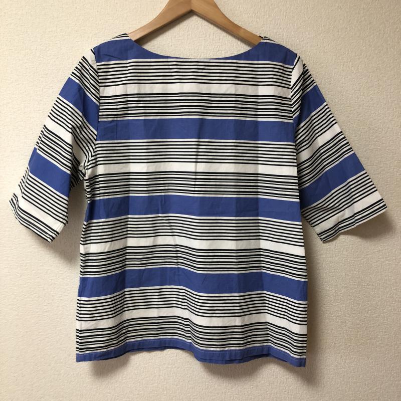 グローバルワーク GLOBAL WORK カットソー 七分袖 M ボーダー柄 白 / ホワイト / X 黒 / ブラック / X 青 / ブルー / レディース USED 古着 中古 10009847