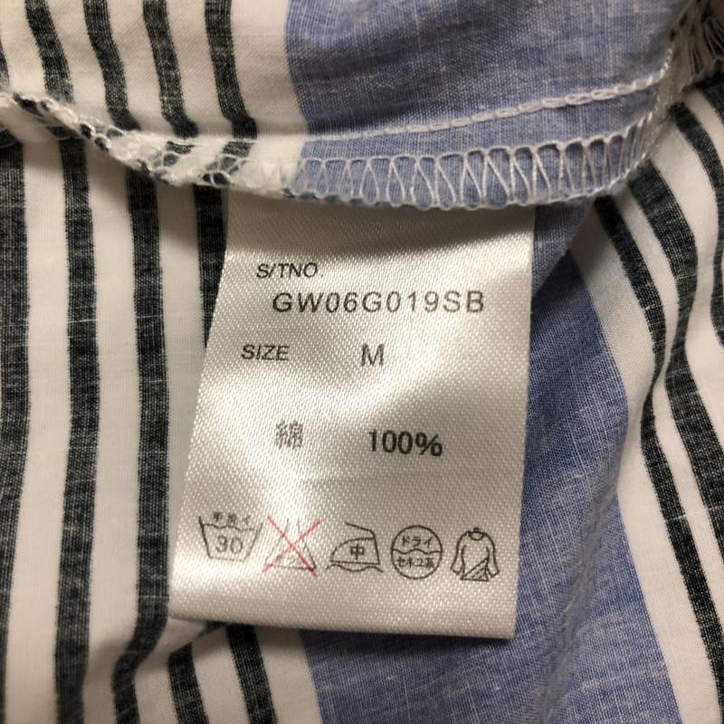 グローバルワーク GLOBAL WORK カットソー 七分袖 M ボーダー柄 白 / ホワイト / X 黒 / ブラック / X 青 / ブルー / レディース USED 古着 中古 10009847