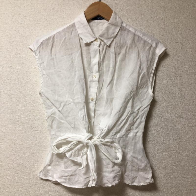 イネド INED シャツ、ブラウス 半袖 7 無地 白 / ホワイト / レディース USED 古着 中古 10009873
