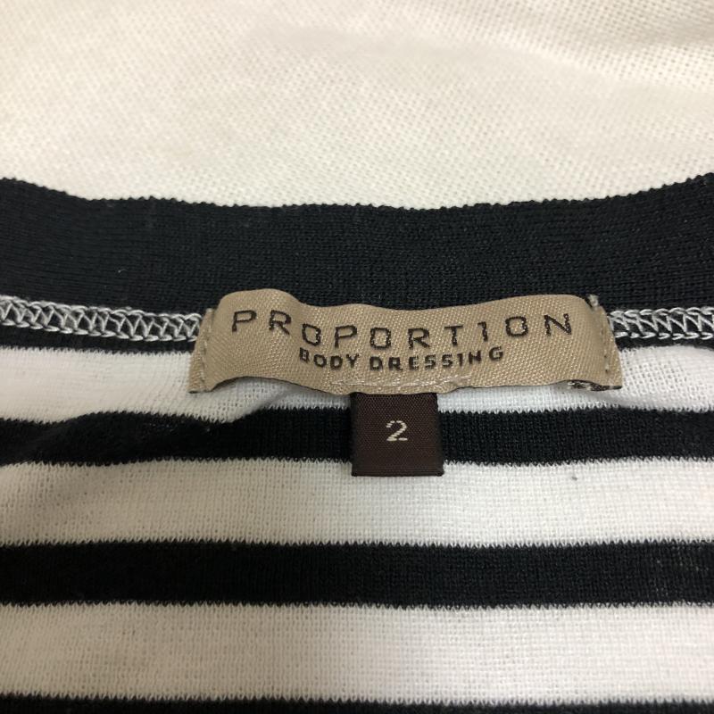 プロポーションボディドレッシング PROPORTION BODY DRESSING カットソー 半袖 2 ボーダー柄 白 / ホワイト / X 黒 / ブラック / レディース USED 古着 中古 10009875