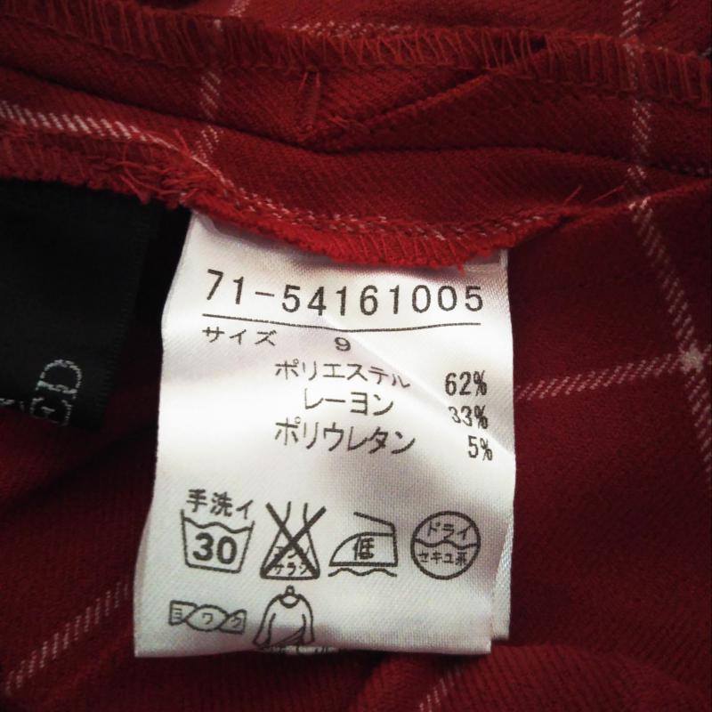 イネド INED パンツ スラックス チェック 白 / ホワイト / X 赤 / レッド / レディース USED 古着 中古 10009965