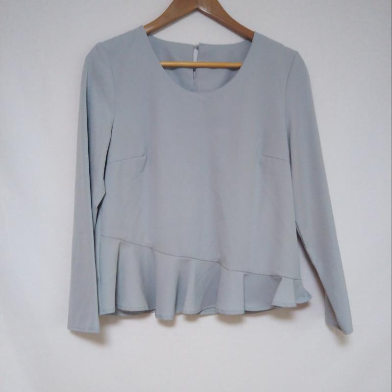 エマテイラー Emma Taylor カットソー 長袖 36 無地 青 / ブルー / レディース USED 古着 中古 10009998